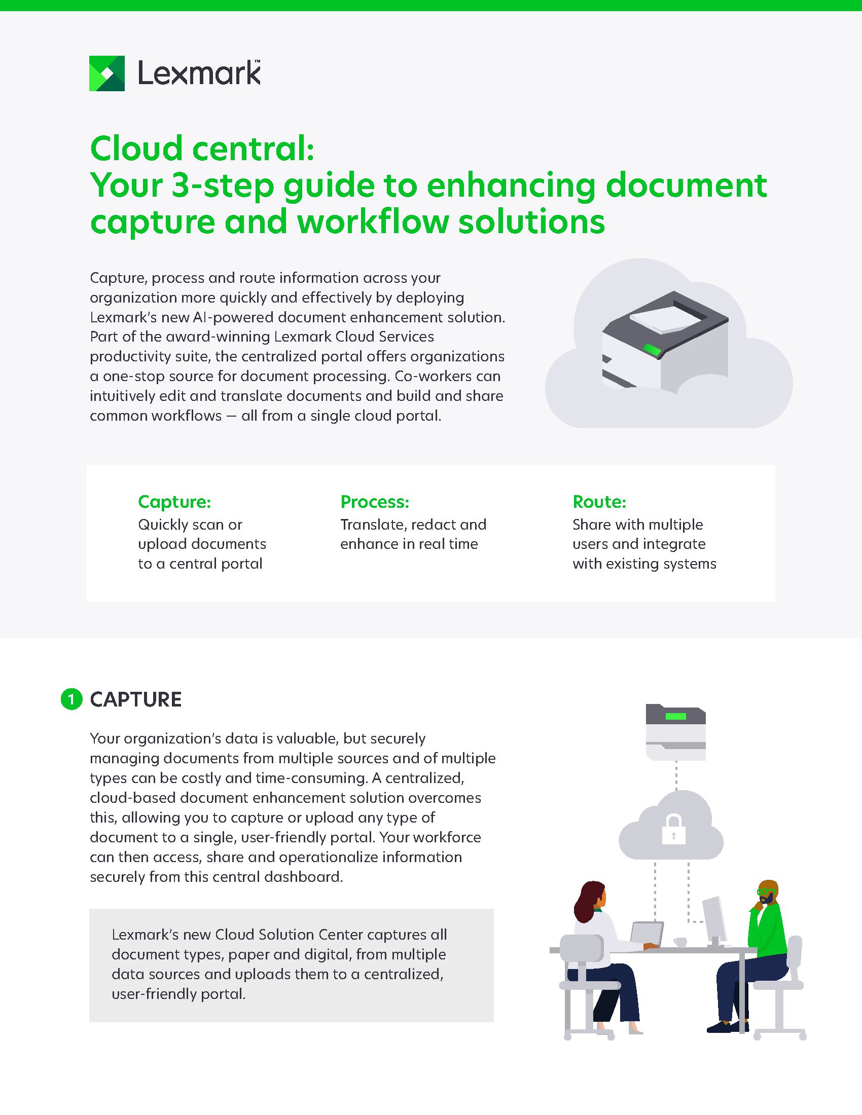 Cloud central: Your 3-step guide to enhancing document capture and workflow solutions